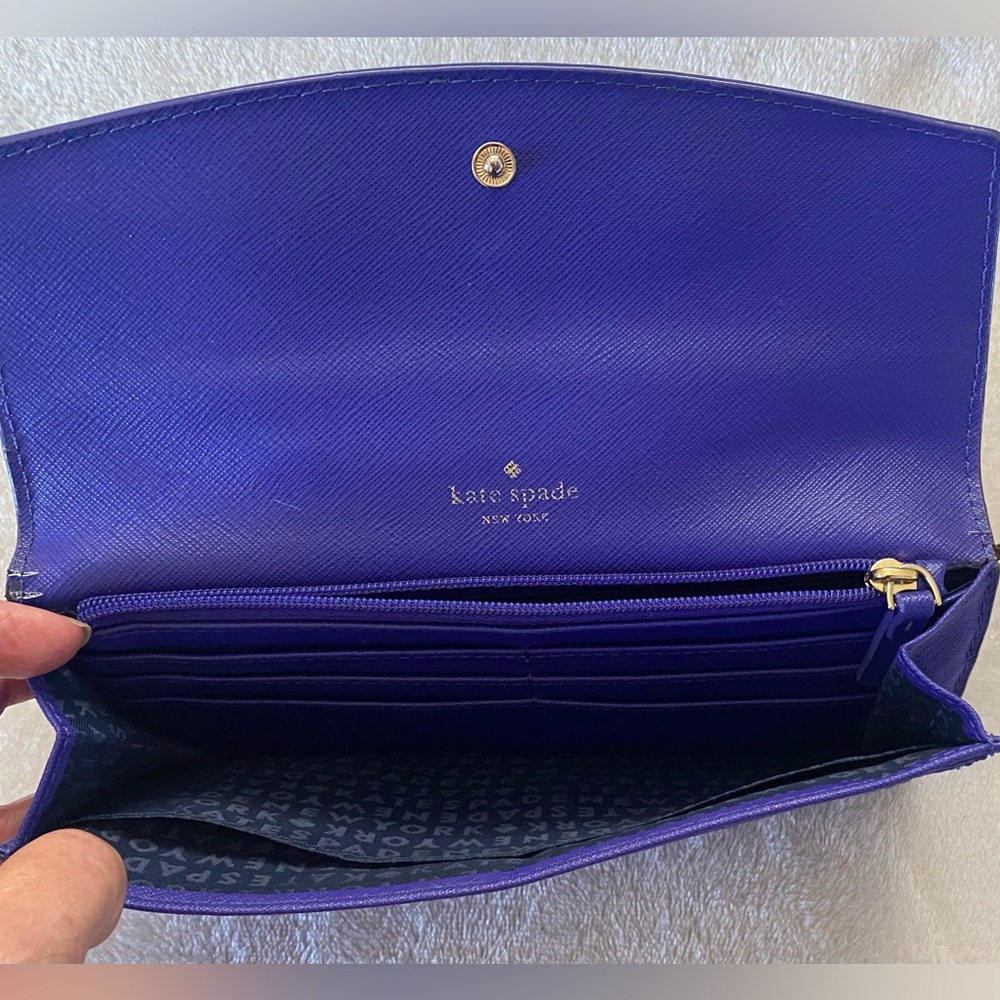 KATE SPADE "Monster" Face Liana in Vibrant Purple Long Wallet (RARE) - Picture 8 of 10